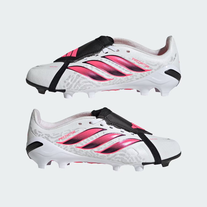 Adidas Predator League Fold-Over Tongue FG Jnr Football Boots (White/Solar Turbo/Core Black)