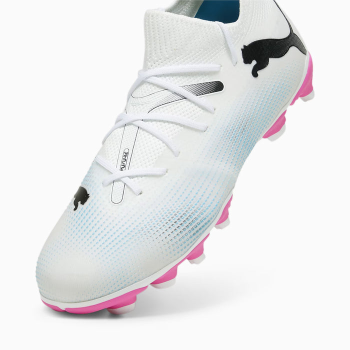 Puma Future 7 Match FG/AG Jnr Football Boots (White/Black/Poison Pink)