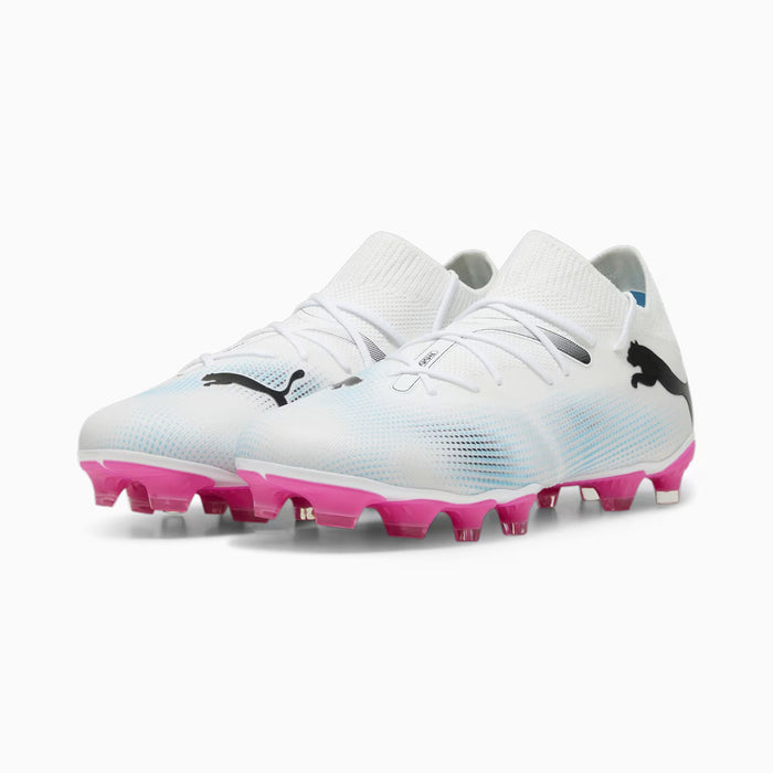 Puma Future 7 Match Womens FG/AG Football Boots (White/Black/Poison Pink)