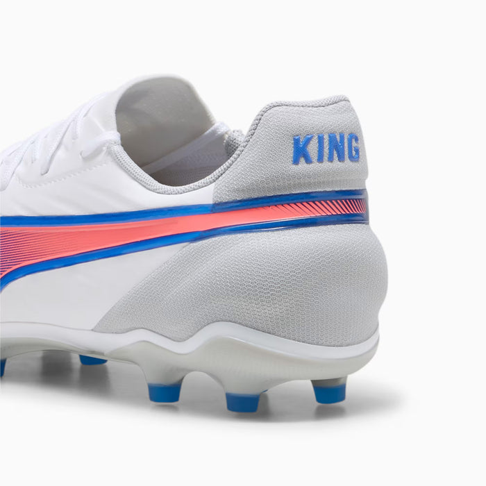 Puma King Match FG/AG Footbal Boots (White/Bluemazing/Light Grey)