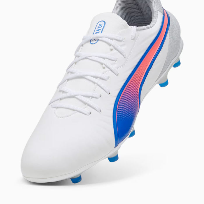 Puma King Match FG/AG Footbal Boots (White/Bluemazing/Light Grey)