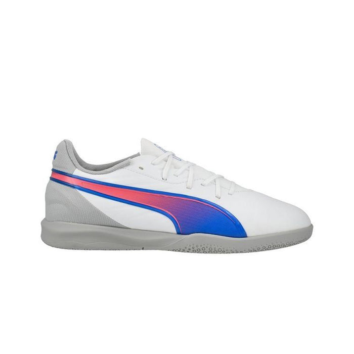 Puma King Match IT Jnr Indoor Football Shoes (White/Bluemazing/Light Grey)