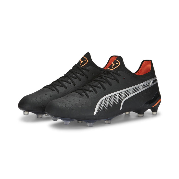 Puma King Ultimate FG/AG Football Boots (Black/Silver/Orange)