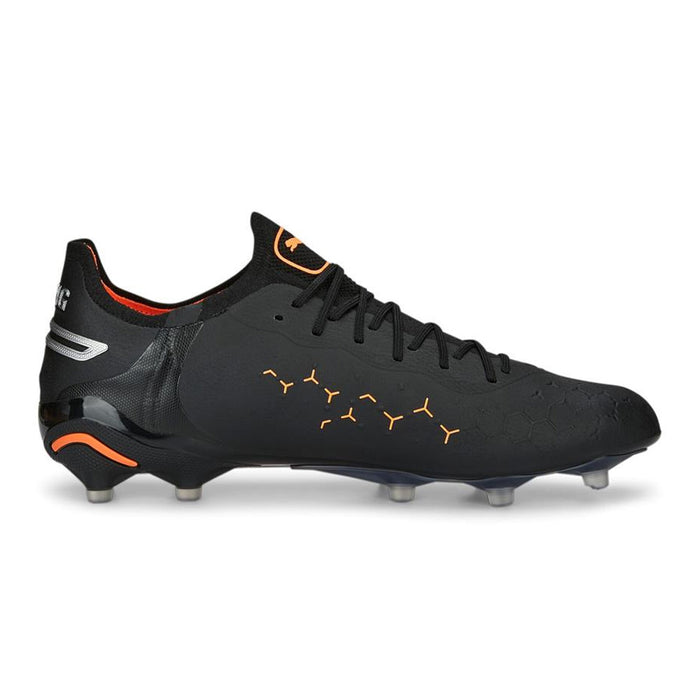 Puma King Ultimate FG/AG Football Boots (Black/Silver/Orange)