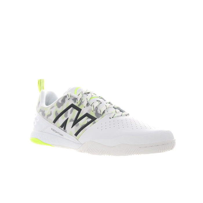 New Balance Audazo V6 Pro IN Football Shoes (White/Fluro Yellow/Black)