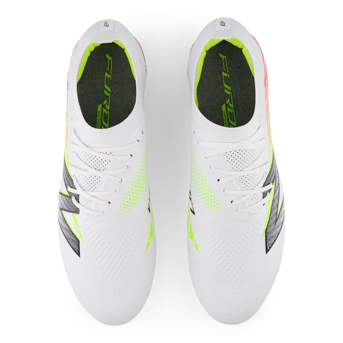 New Balance Furon Elite FG V8 Football Boots (White/Energy Red/Hi-lite)