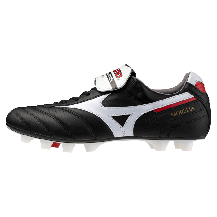 Mizuno Morelia II Japan Flap-Tongue FG Football Boots (Black/White/Chinese Red)