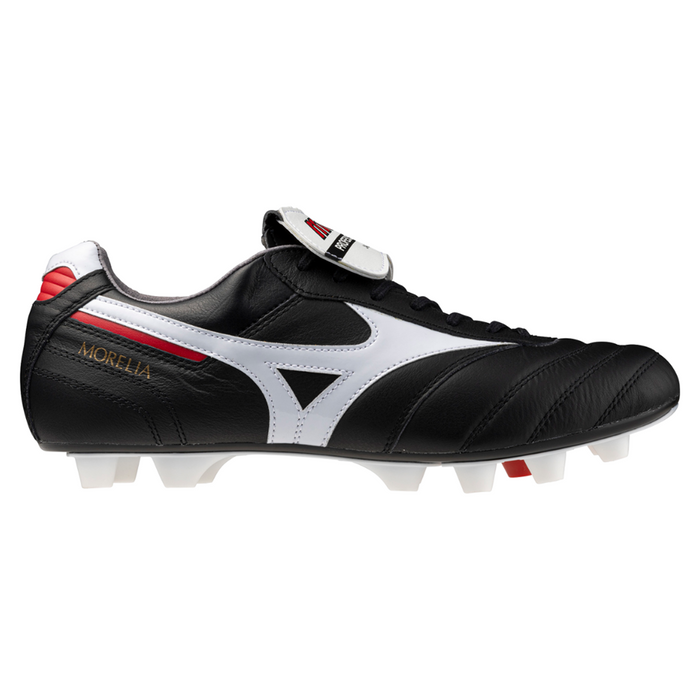 Mizuno Morelia II Japan Flap-Tongue FG Football Boots (Black/White/Chinese Red)