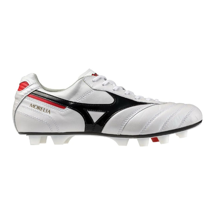 Mizuno Morelia II Japan FG Football Boots (White/Black/Chinese Red)