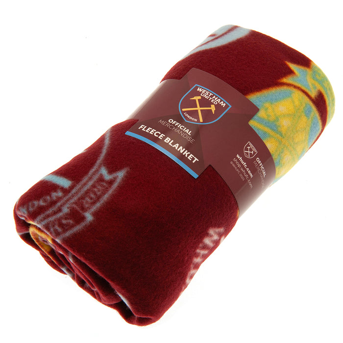 West Ham United Historic Crests Fleece Blanket