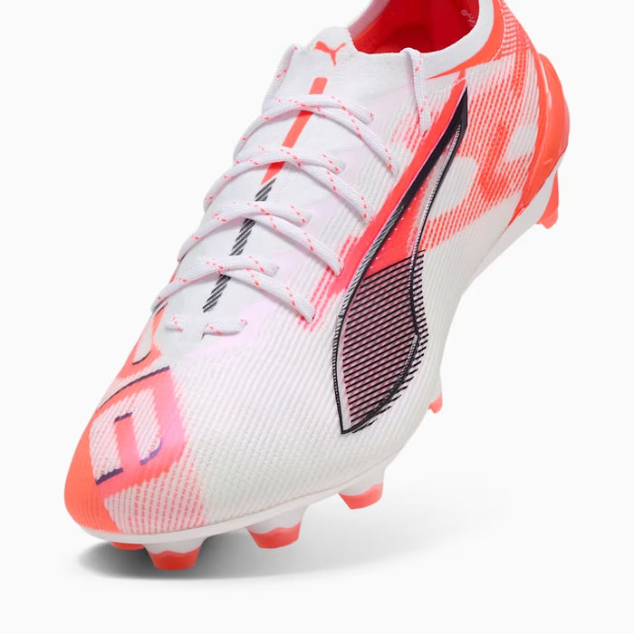 Puma Ultra 5 Ultimate FG Football Boots (White/Black/Glowing Red)