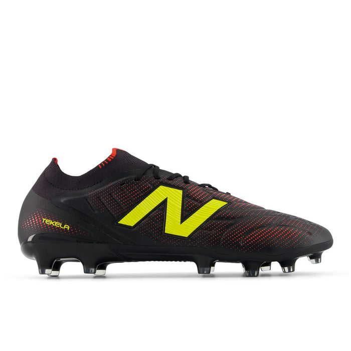 New Balance Tekela Elite V5 MG Football Boots (Black/Punch Yellow/Fire Cracker)