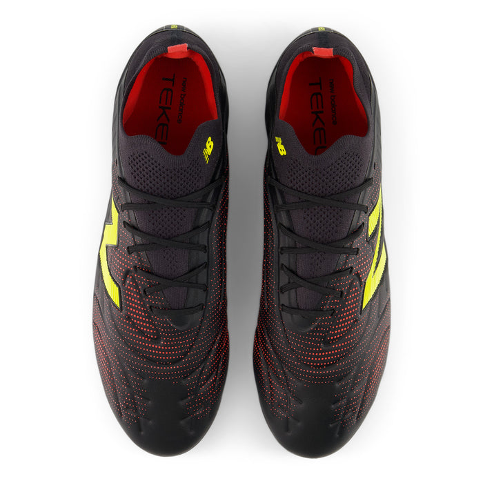New Balance Tekela Pro V5 2E FG Football Boots (Black/Punch Yellow/Fire Cracker)