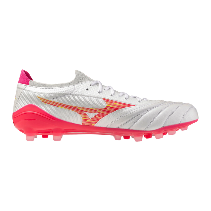 Mizuno Morelia Neo IV Beta Elite AG Football Boots (White/Pink Tetra/Fuchsia Purple)