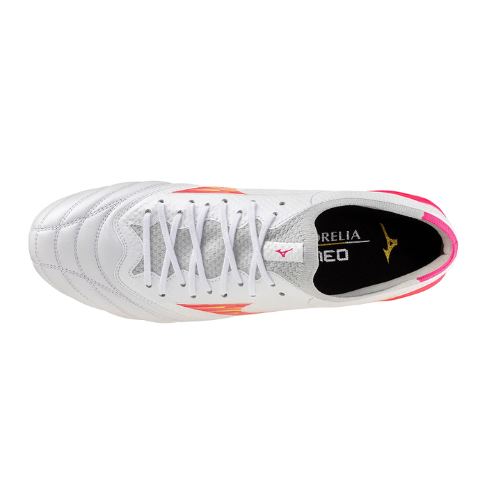 Mizuno Morelia Neo IV Beta Elite AG Football Boots (White/Pink Tetra/Fuchsia Purple)