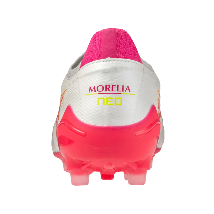 Mizuno Morelia Neo IV Beta Elite AG Football Boots (White/Pink Tetra/Fuchsia Purple)