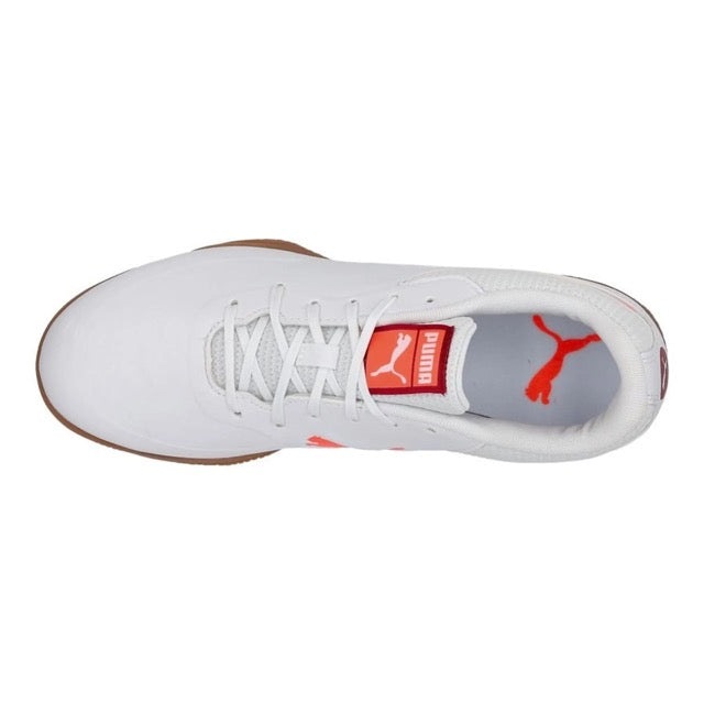 Puma Truco III IN Indoor Football Shoes (White/Glowing Red/Dark Crimson)