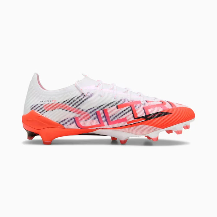 Puma Ultra 5 Ultimate FG Football Boots (White/Black/Glowing Red)