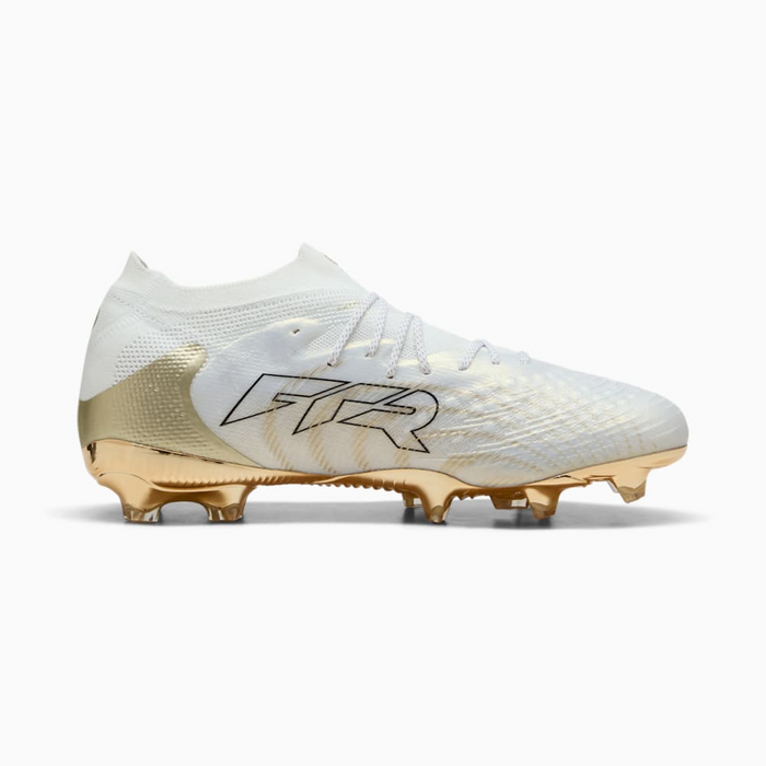Puma Future 9 Ultimate FG Football Boots (White/Metallic Gold/Black)