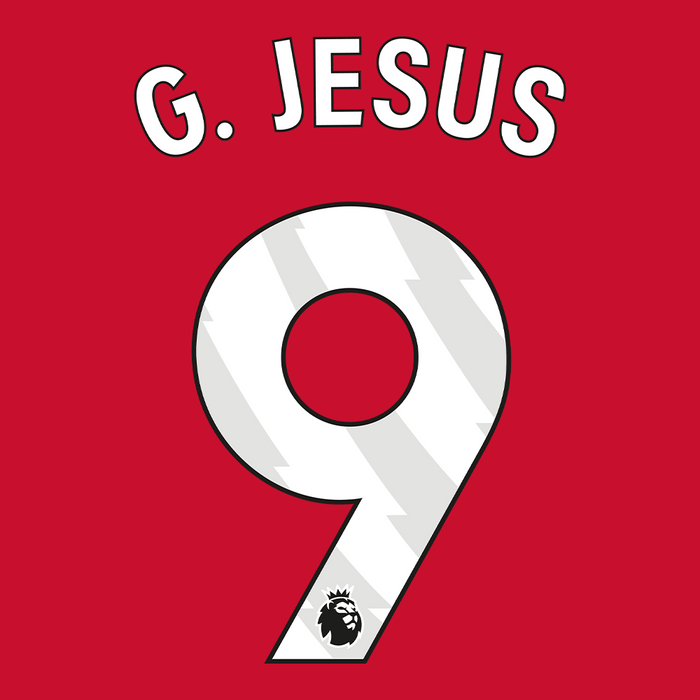 Premier League Print White (Youth) - G. JESUS 9