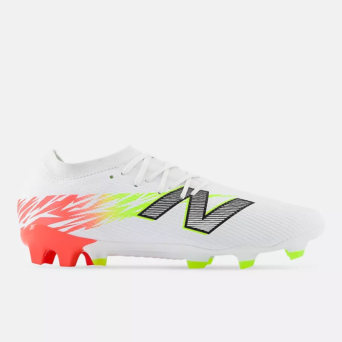 New Balance Team FG V8 Football Boots (White/Energy Red/Hi-lite)