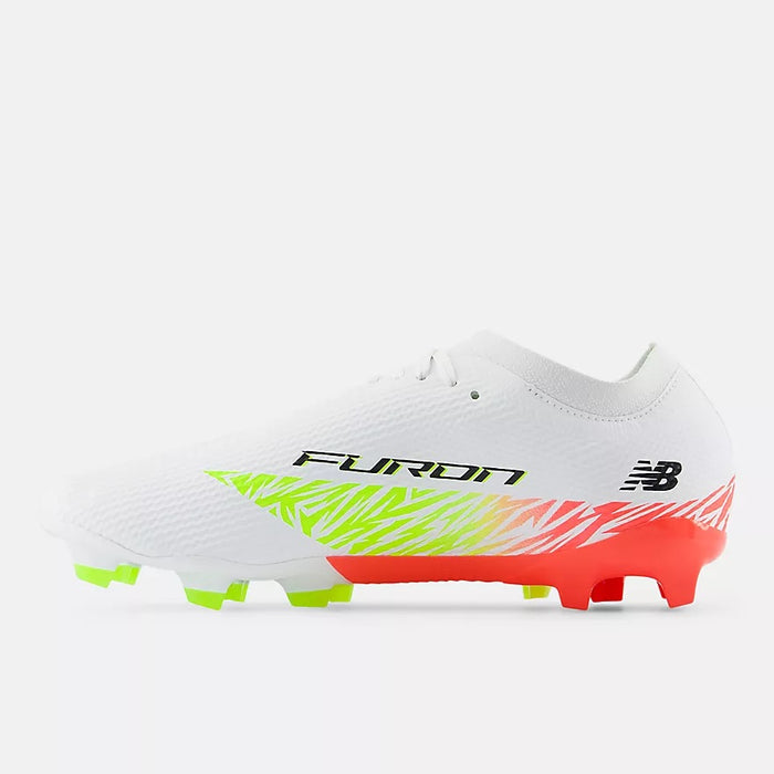 New Balance Team FG V8 Football Boots (White/Energy Red/Hi-lite)