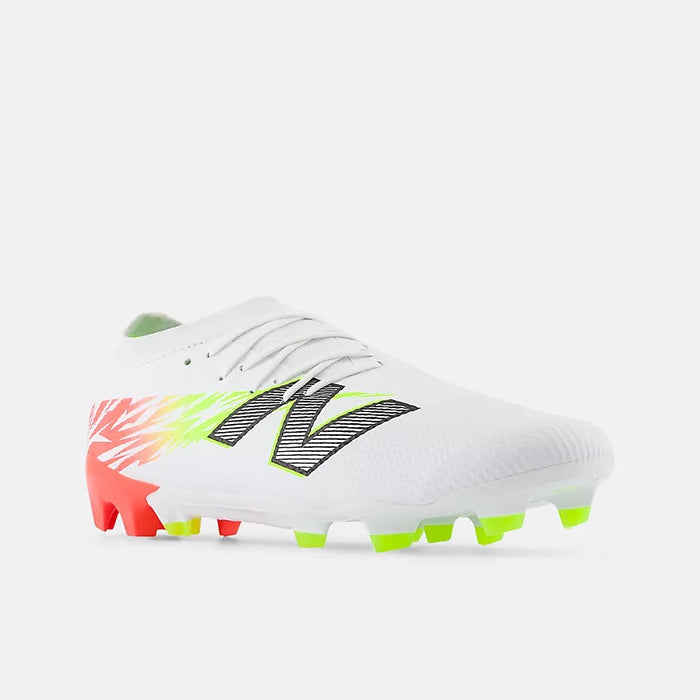 New Balance Team FG V8 Football Boots (White/Energy Red/Hi-lite)