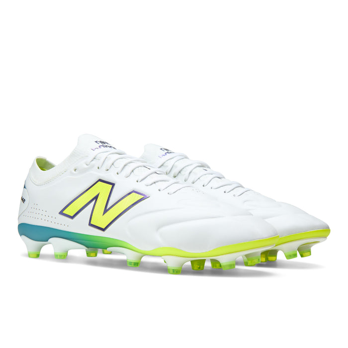 New Balance 442 V3 Elite Knit FG Football Boots (White/Alkaline Green)