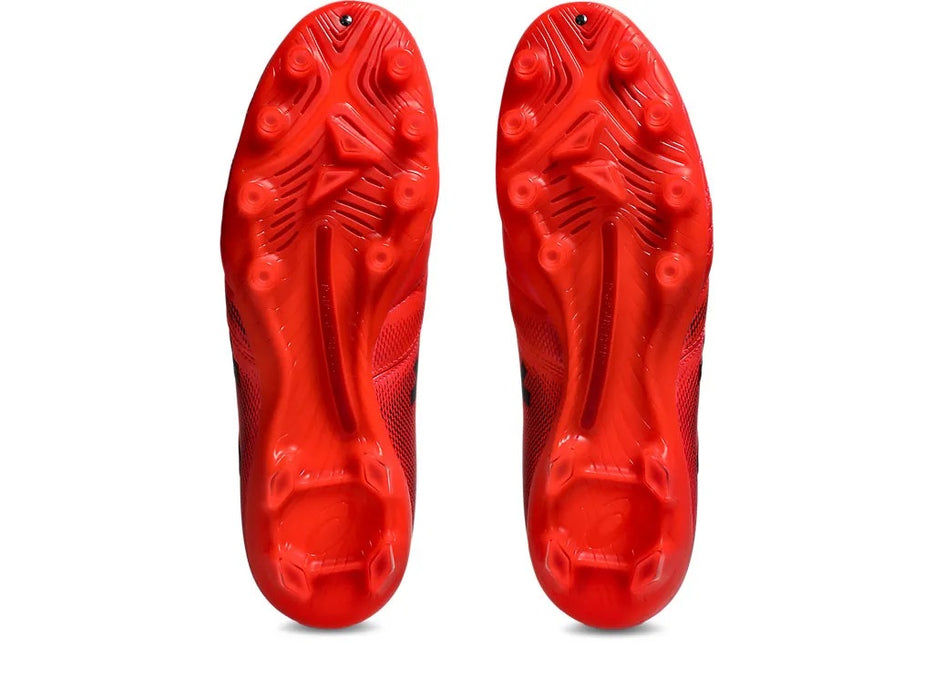 Asics Ultrezza 4 FG football boot in flash red and black