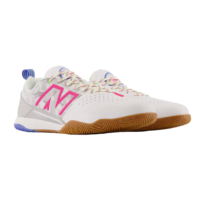 New Balance Audazo V6 Pro IN 2E Football Boots (White/Pink/Blue)