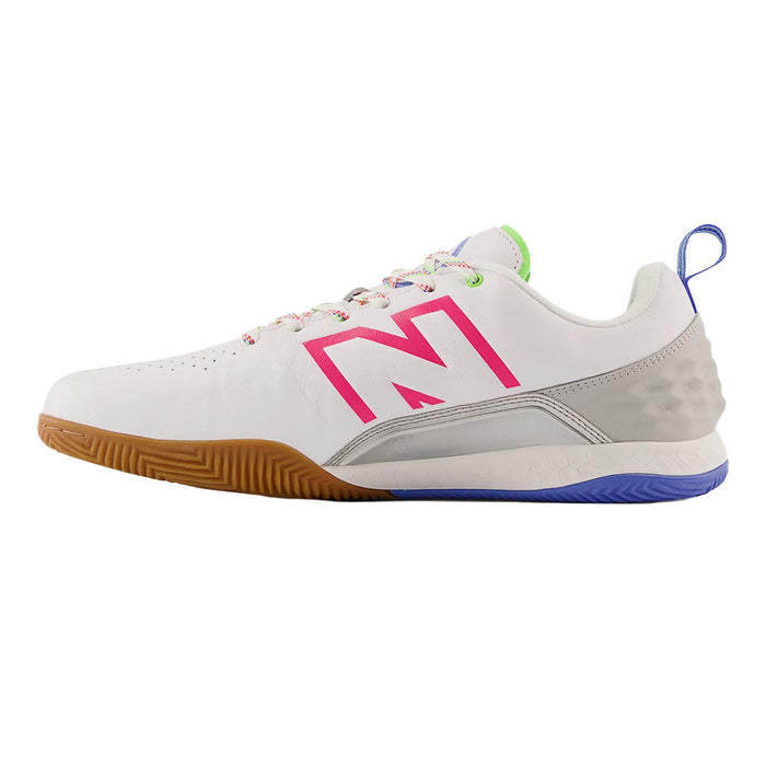 New Balance Audazo V6 Pro IN 2E Football Boots (White/Pink/Blue)