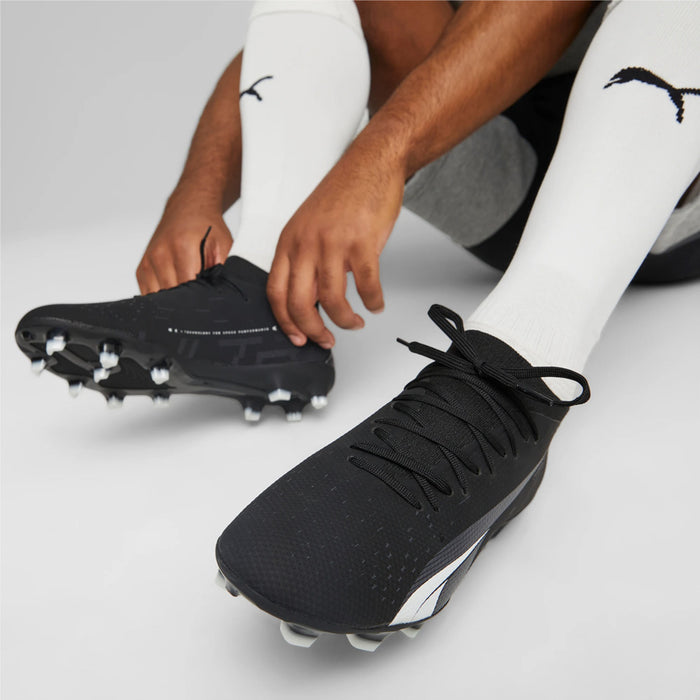 Puma Ultra Ultimate FG/AG Football Boots (Black/White)